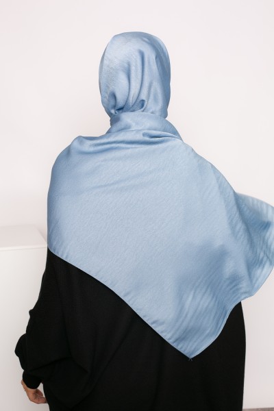 Stahlblauer, glänzender Premium-Hijab