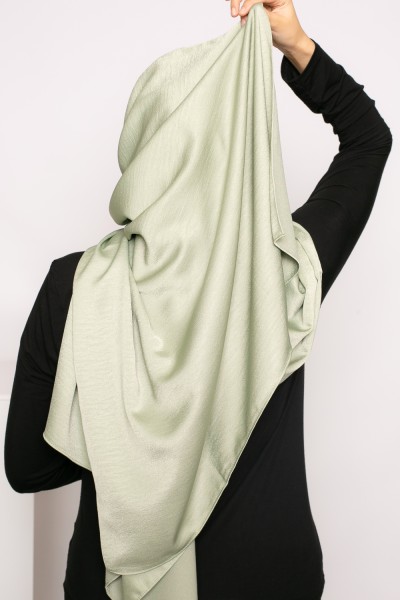 Pistaziengrüner, glänzender Premium-Hijab