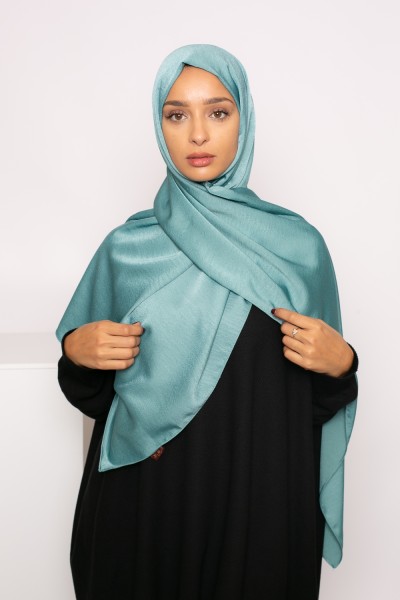 Hochwertiger, glänzend grüner Hijab