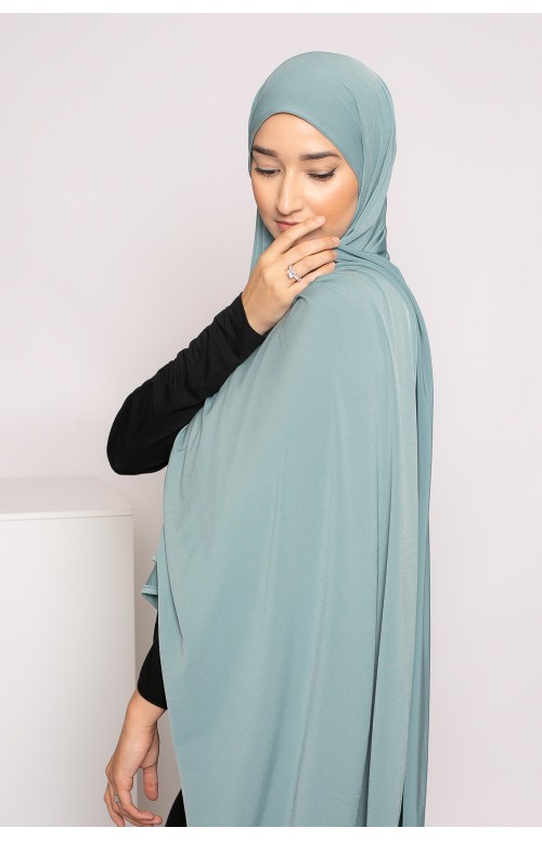 Hijab premium sandy jersey vert sauge
