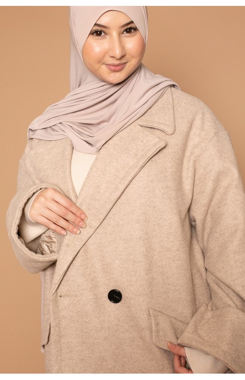 Manteau chic oversize  taupe clair