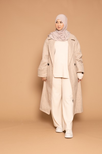 Manteau chic oversize  taupe clair