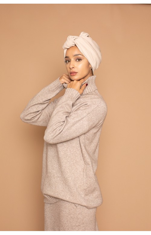 Turban à nouer winter beige