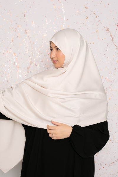 hijab premium glossy crème