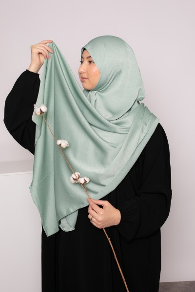 Hijab premium brillante verde salvia