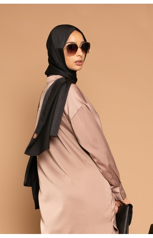 hijab premium glossy noir