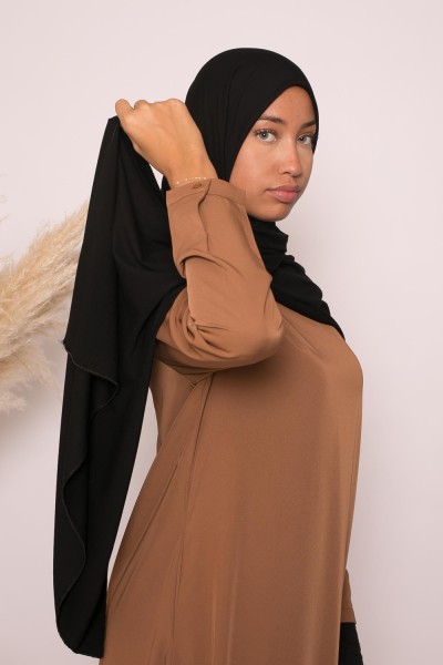Hijab de jersey negro suave