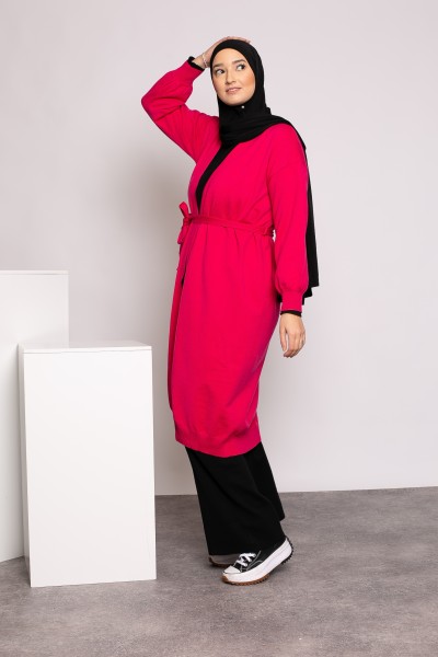 Gilet long fushia collection automne hiver boutique musulmane