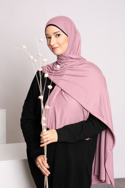 Hijab de punto rosa ciruela suave