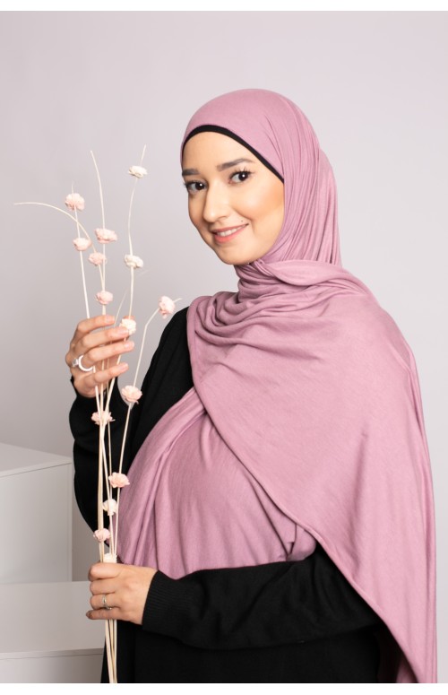 Hijab jersey soft prune rosé