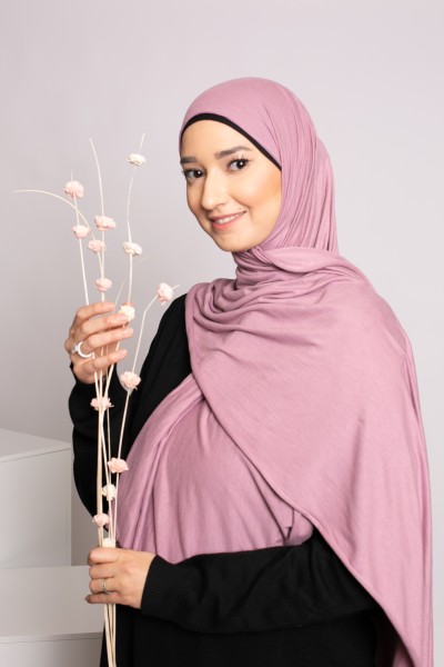 Hijab de punto rosa ciruela suave