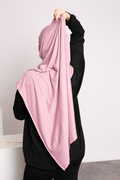 Soft pink plum jersey hijab