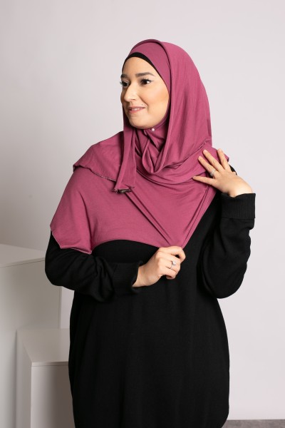 Hijab de punto ciruela suave