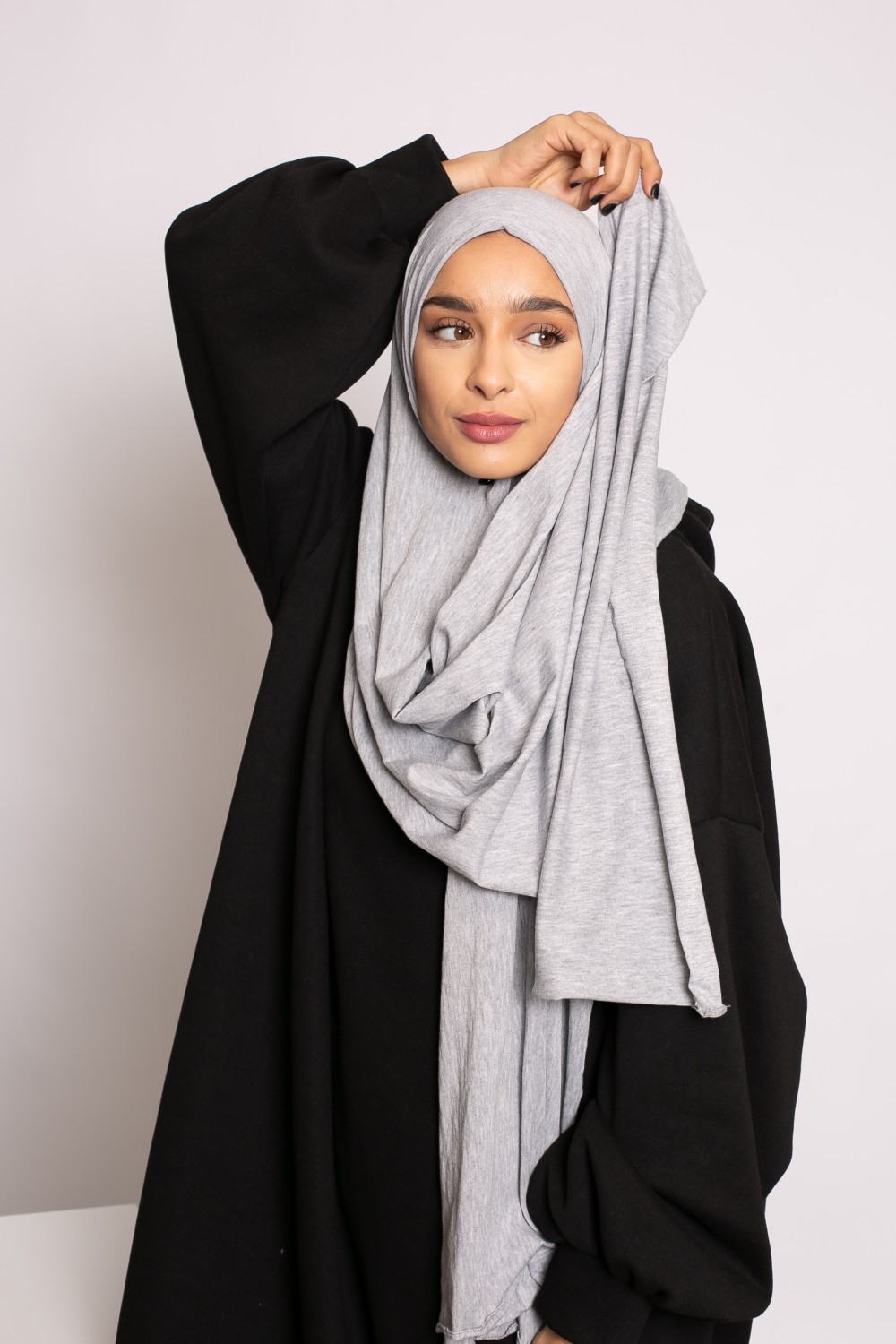 Hijab jersey soft gris chiné