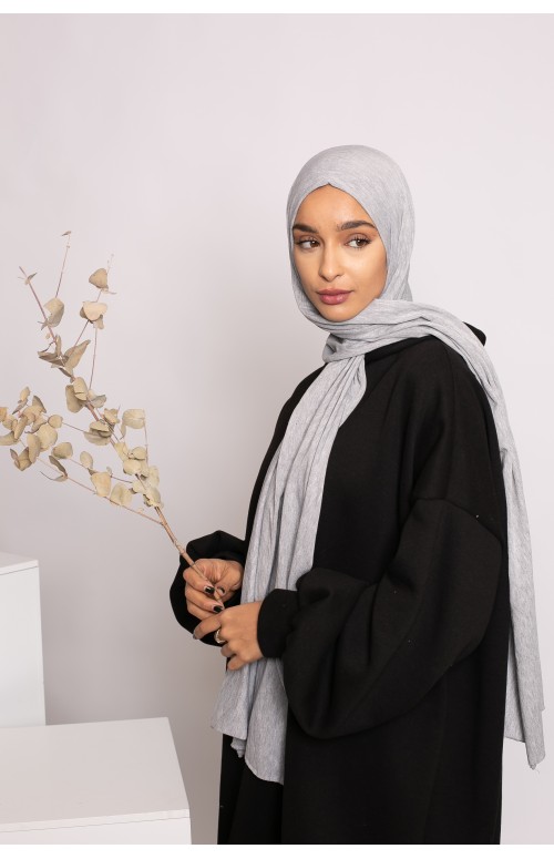 Hijab jersey soft gris chiné