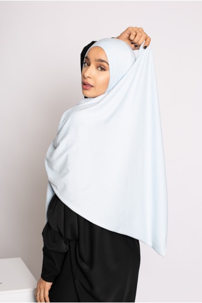 Soft light blue jersey hijab