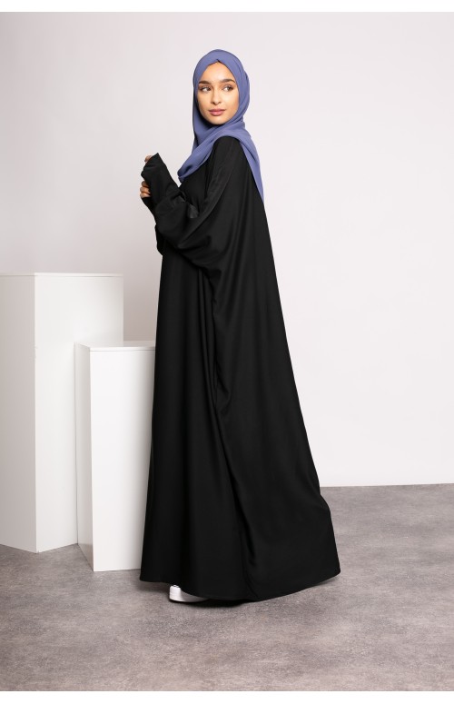 Abaya papillon noir basic pour femme musulmane boutique hijab