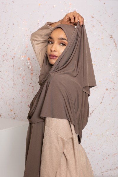 Hijab Premium-Sand-Jersey dunkeltaupe