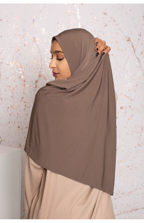 Hijab premium sandy jersey taupe foncé