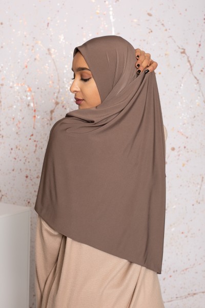 Hijab premium sandy jersey dark taupe