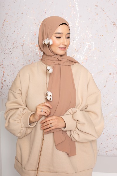 Hijab soie de médine beige foncé (teinte2)