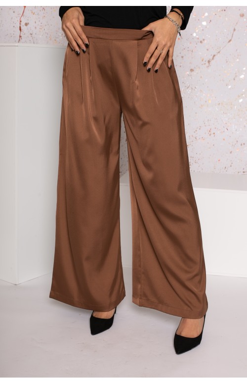 Pantalon large satiné choco boutique musulmane