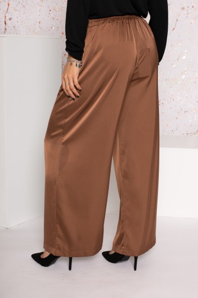 Wide choco satin luxery trousers