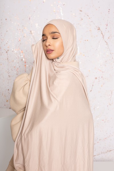 Hijab de punto suave gris topo