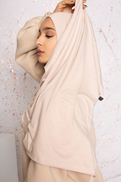 Hijab jersey soft taupe clair