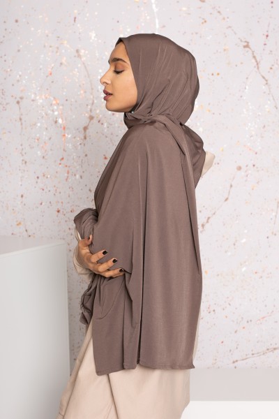 Hijab premium arena jersey marrón taupe