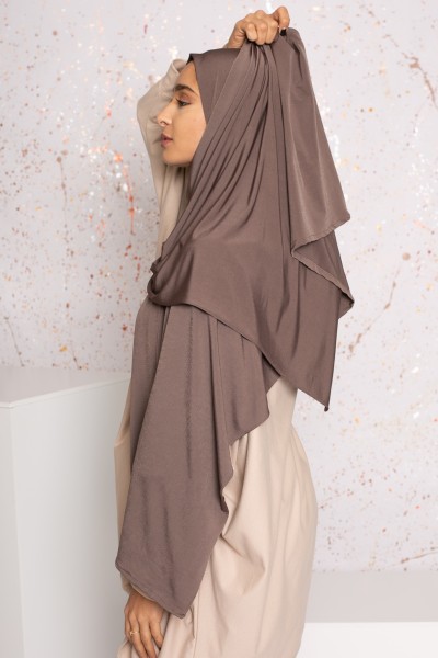 Hijab premium sandy jersey brown taupe