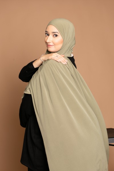 Hijab Premium-Sand-Jersey in hellem Khaki