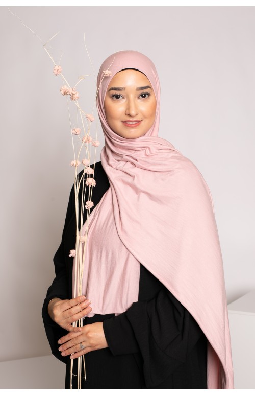 Hijab jersey soft rose poudré boutique musulmane