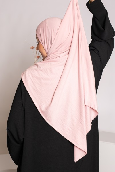 Powder pink soft jersey hijab