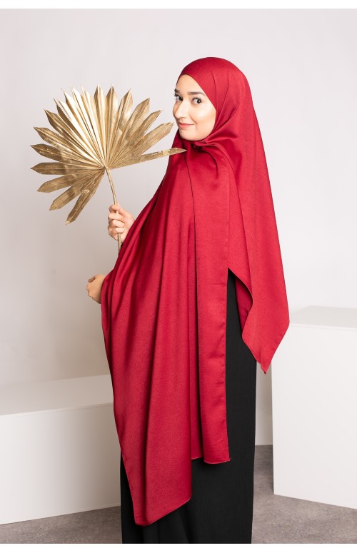 hijab premium glossy bordeau