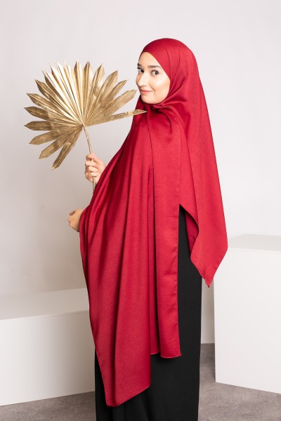 Hijab burdeos brillante premium