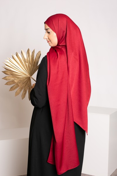 premium glossy burgundy hijab