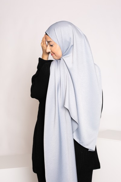 hijab premium glossy gris boutique musulmane