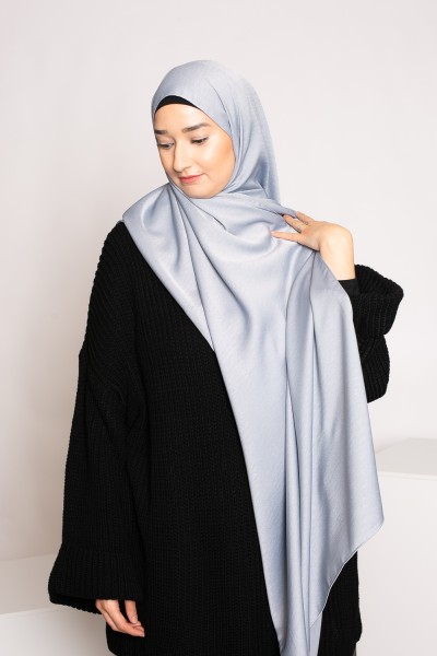 Hochwertiger, glänzender grauer Hijab
