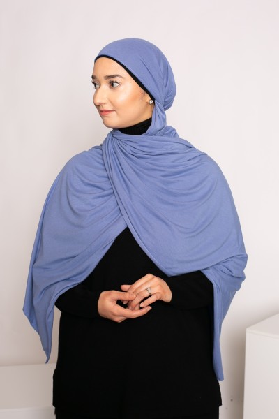 Hijab jersey suave blue jeans