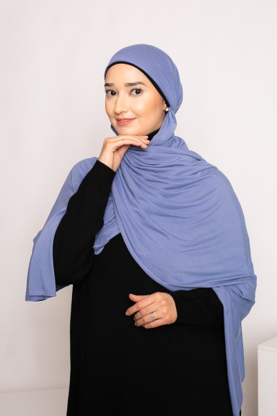 Hijab jersey suave blue jeans