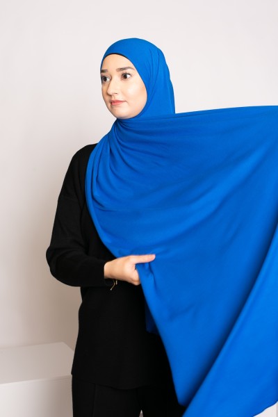 Hijab jersey soft bleu roi boutique musulmane pas cher