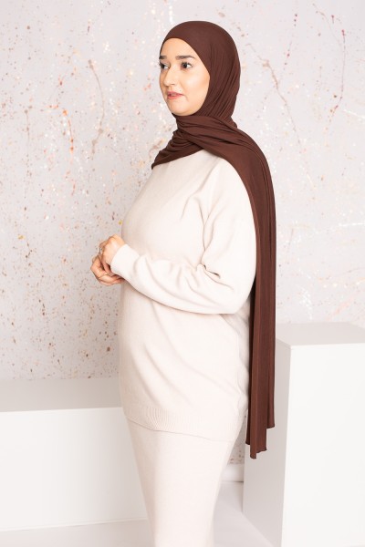 Hijab jersey soft chocolat