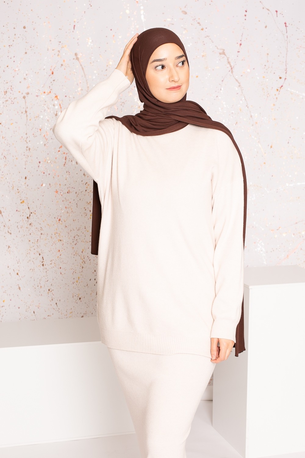 Hijab jersey lux soft chocolate