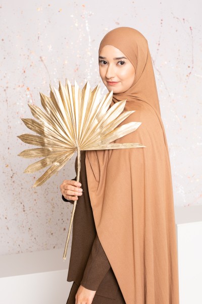 Soft caramel jersey hijab