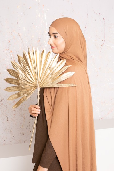 Hijab jersey soft caramel