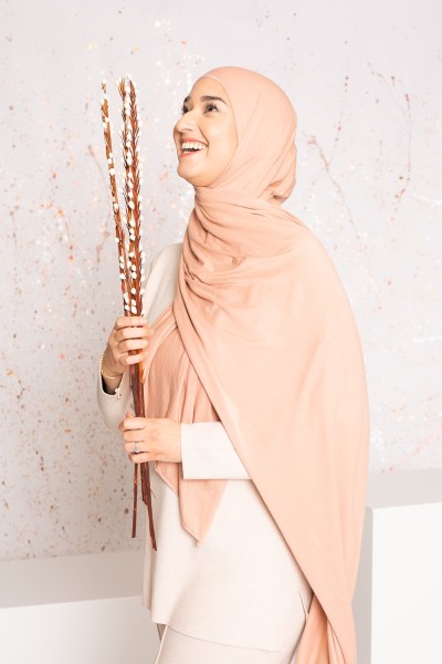 Light peach soft jersey hijab