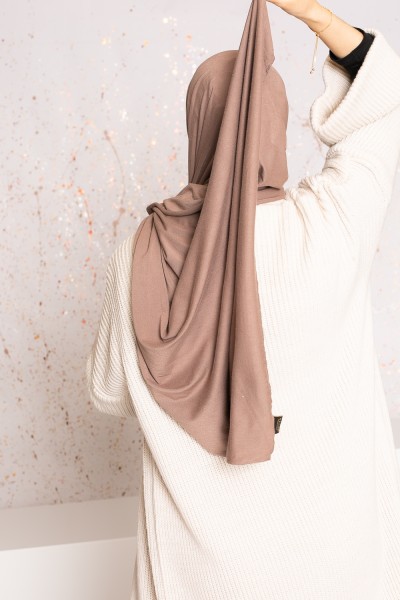 Hijab jersey soft taupe foncé pas cher