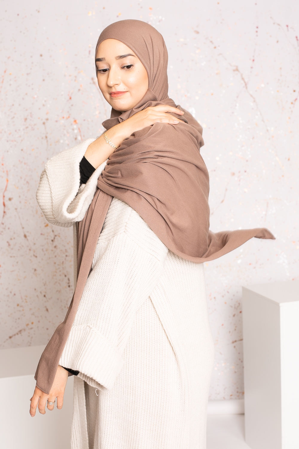 Hijab jersey soft taupe foncé