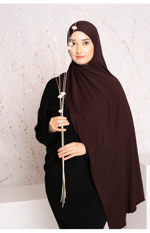 Hijab jersey soft marron foncé pas cher